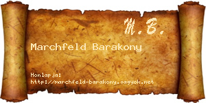Marchfeld Barakony névjegykártya